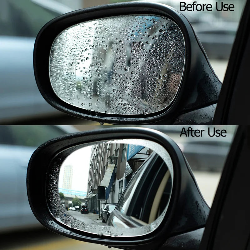 Película transparente à prova de chuva para carro, espelho retrovisor, proteção antiembaçante