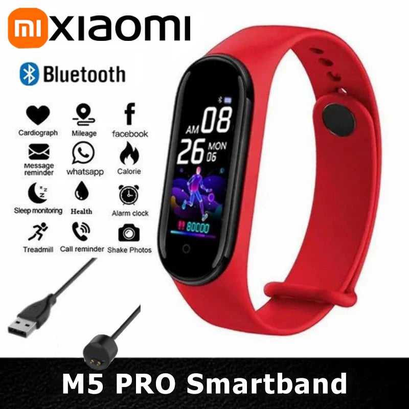 Xiaomi M5 Pro Smart Watch Relógio Contador de passos Bluetooth Síncrono Telefone 2025 Novo