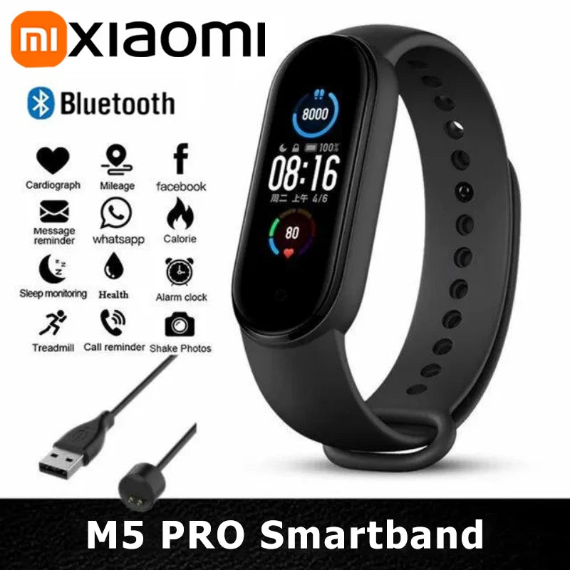 Xiaomi M5 Pro Smart Watch Relógio Contador de passos Bluetooth Síncrono Telefone 2025 Novo