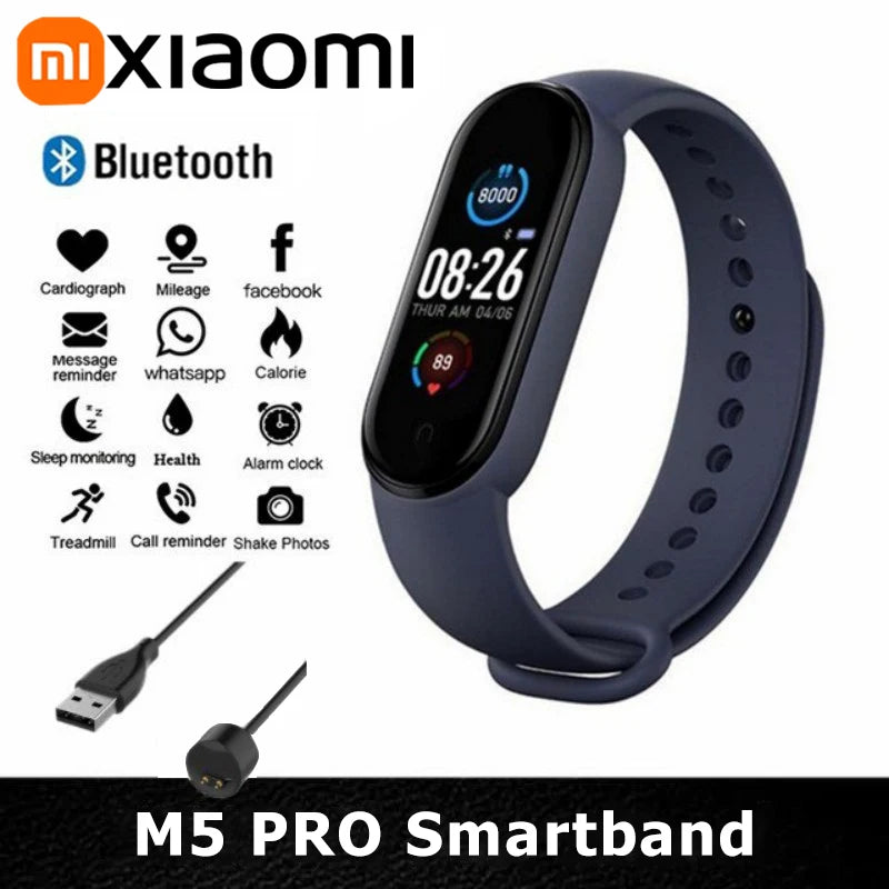 Xiaomi M5 Pro Smart Watch Relógio Contador de passos Bluetooth Síncrono Telefone 2025 Novo